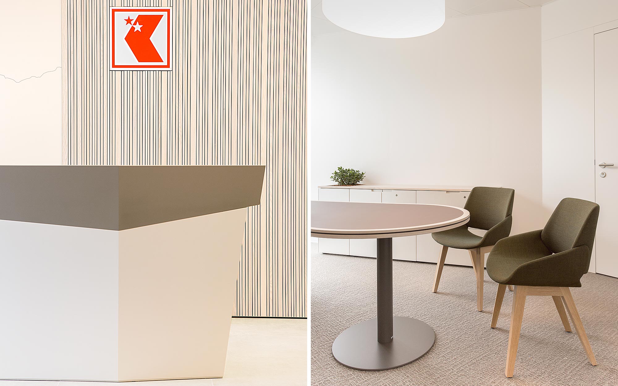 Brandwall und Besprechungsraum in der Bank